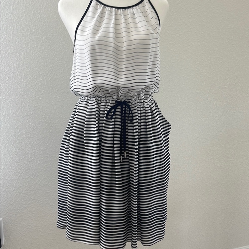 Banana Republic Blue and White Halter Sundress